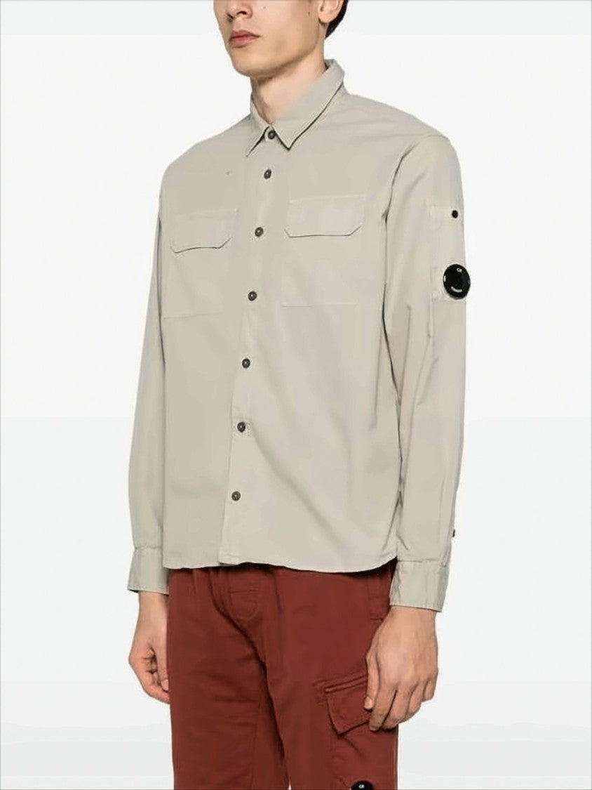 Long-Sleeve Shirt with Round Lens Detail