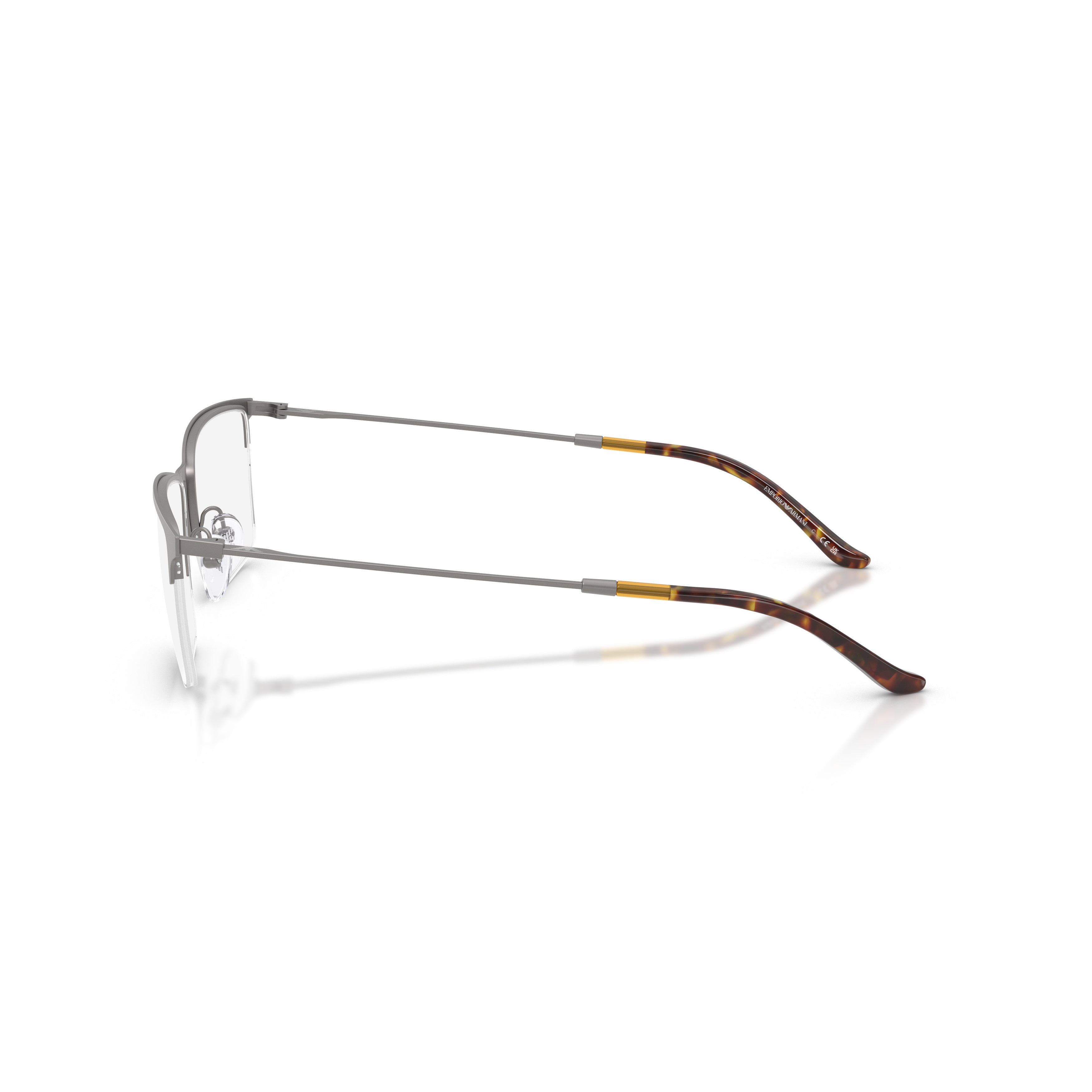 0ea1171 Semi-Rimless Metal Frame Eyeglasses with Tortoiseshell Tips