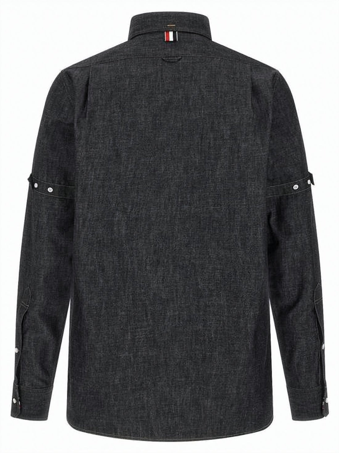 Denim Button-Down Shirt with Contrast Stitching