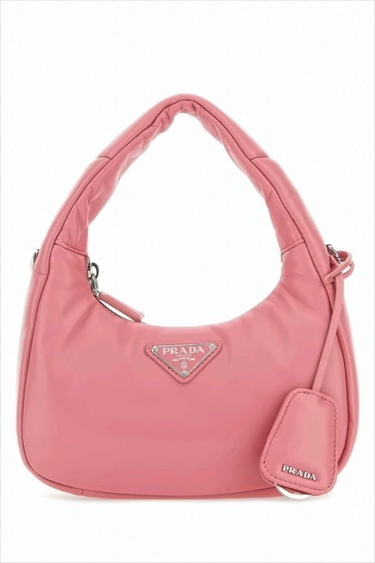 Crescent-Shaped Pink Shoulder Bag