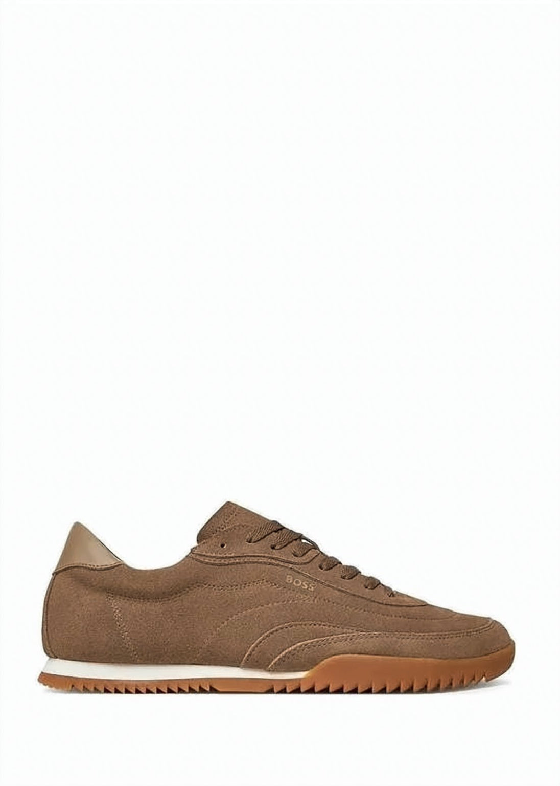 Suede-Finish Brown Cowhide Sneakers