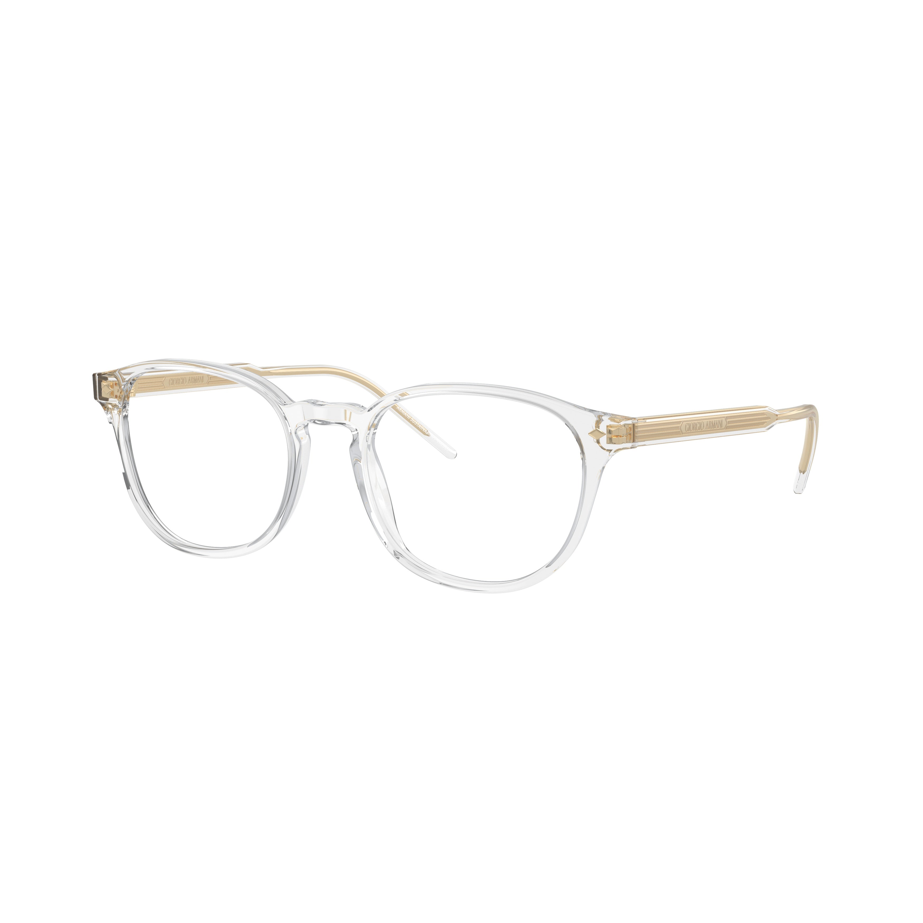 0ar7259 Transparent Acetate Eyeglasses with Gold-Toned Temples