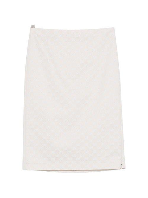 Straight-Cut Mini Skirt with Subtle Embossed Pattern