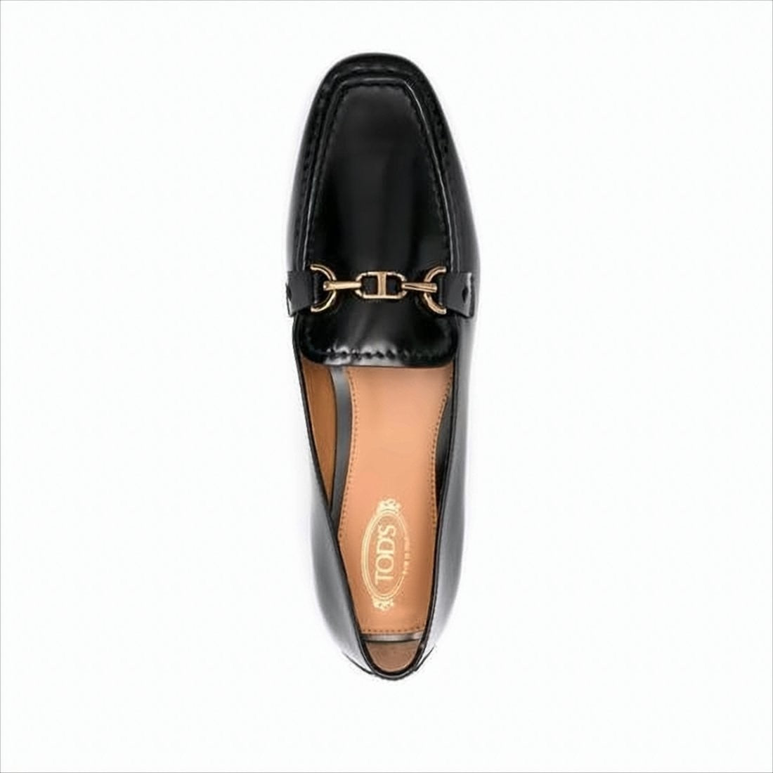 Smooth Calf Leather Loafer with Polished Finish and Metallic Detailing