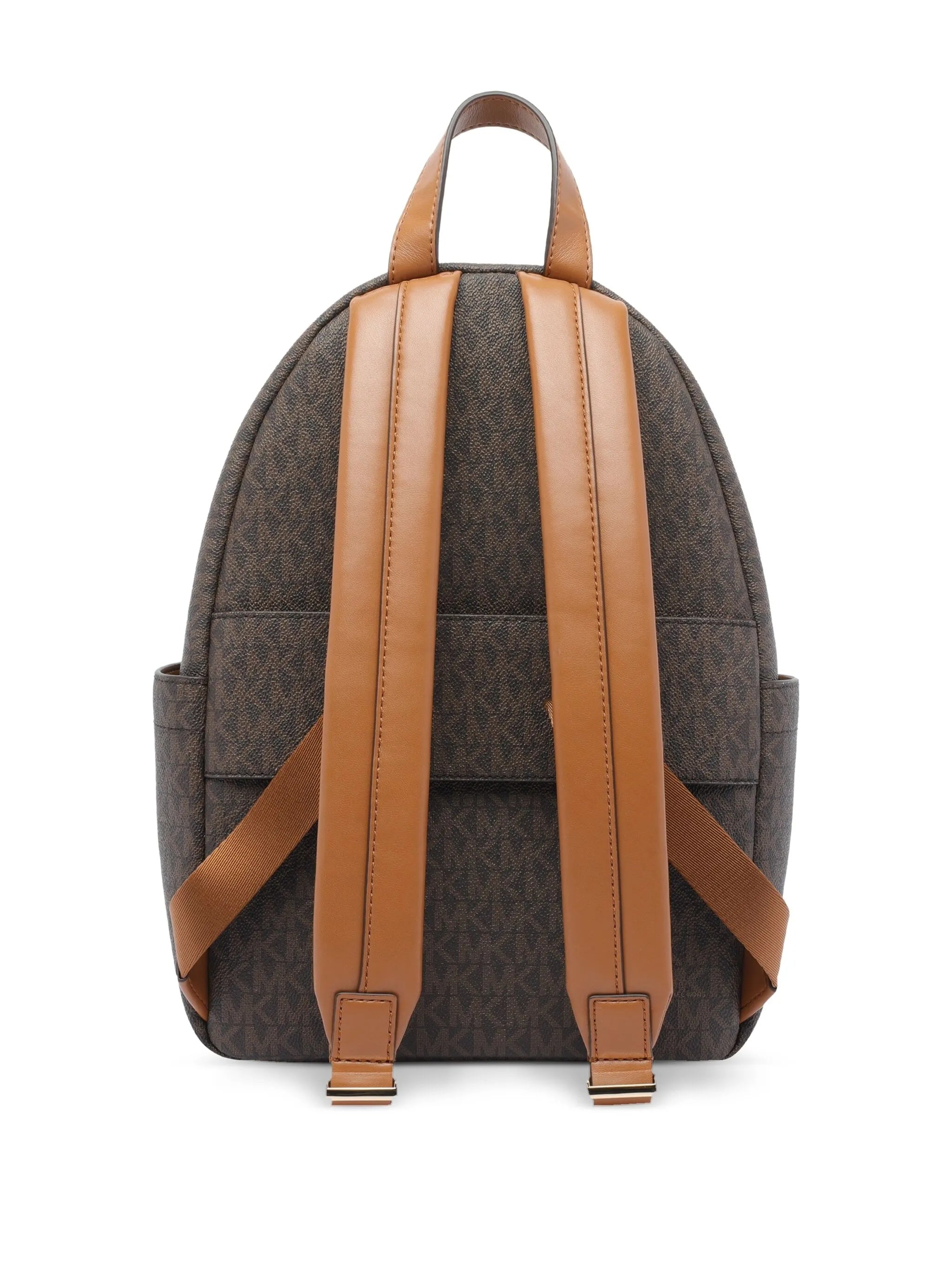 Dark Brown Monogram Pattern Backpack