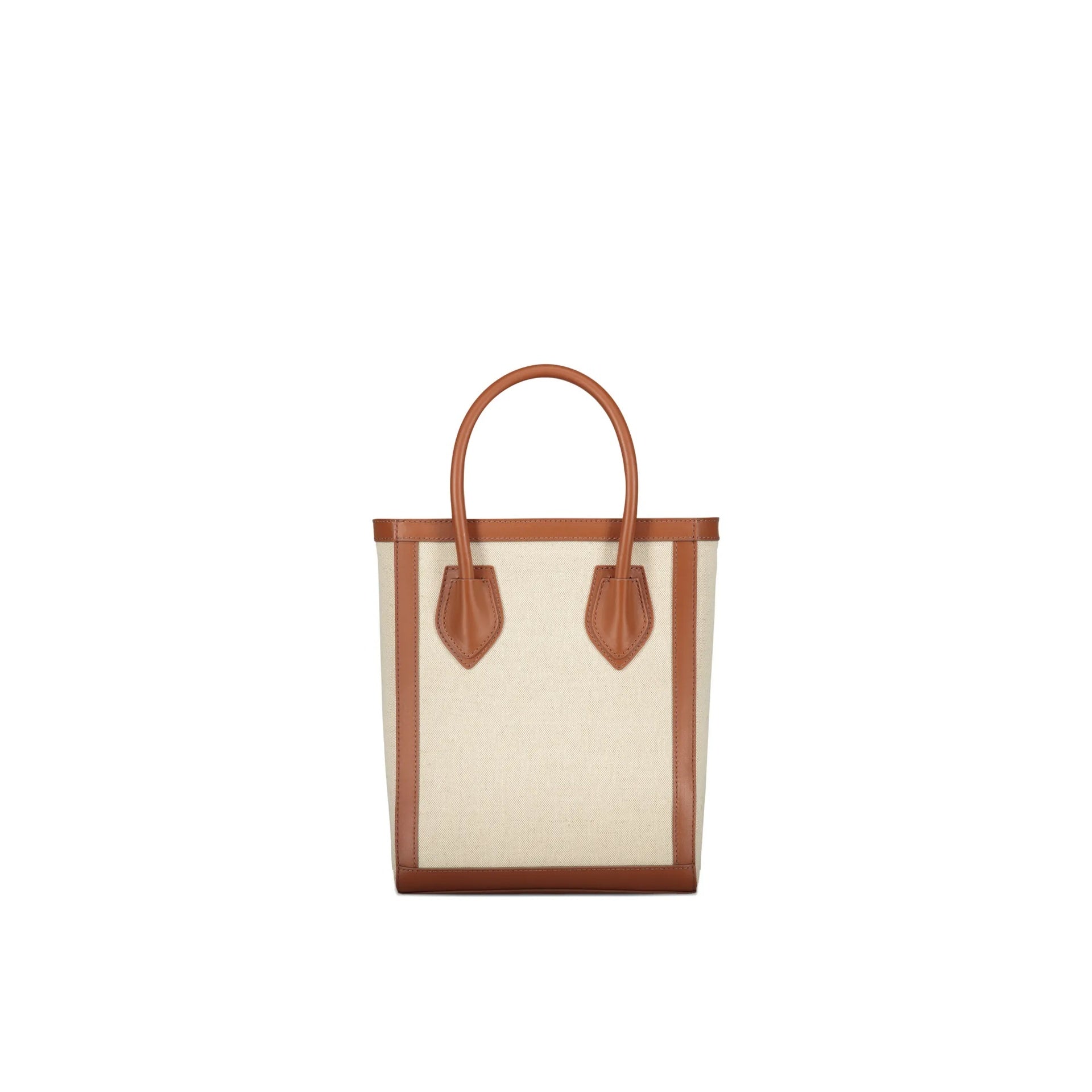 Structured Logo Tote Bag With Leather Trim