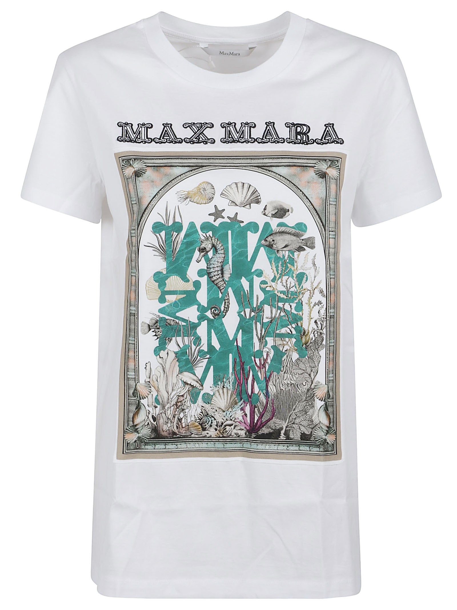 Short-Sleeve Graphic Print T-Shirt with Underwater Scene