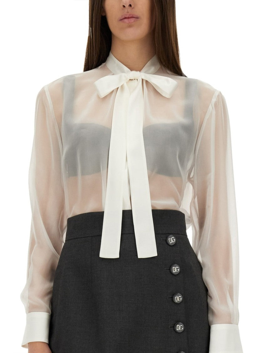Chiffon Shirt With Bow