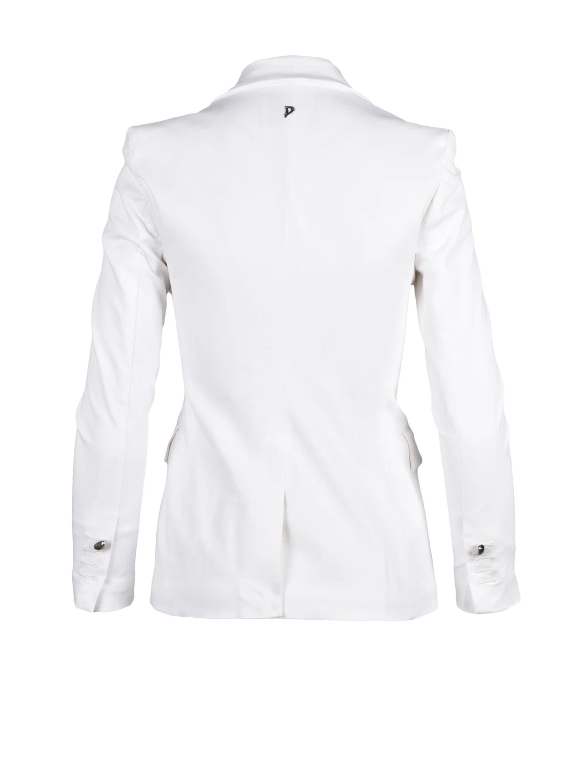 White Modal Cotton Elastane Double-Breasted Jacket