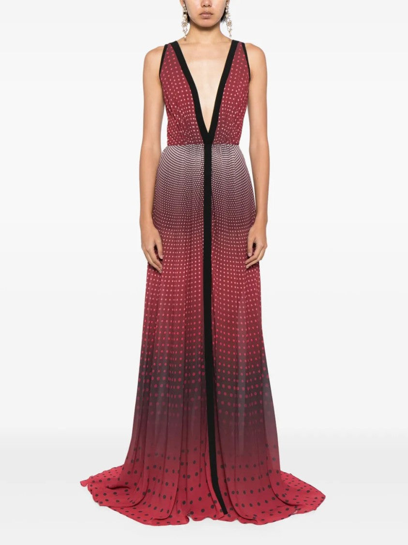 Polka Dot-Print Gradient-Effect Dress