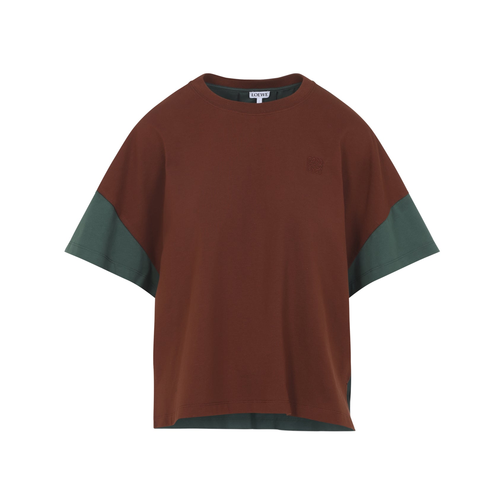 Color Block T-Shirt with Cotton-Silk Blend
