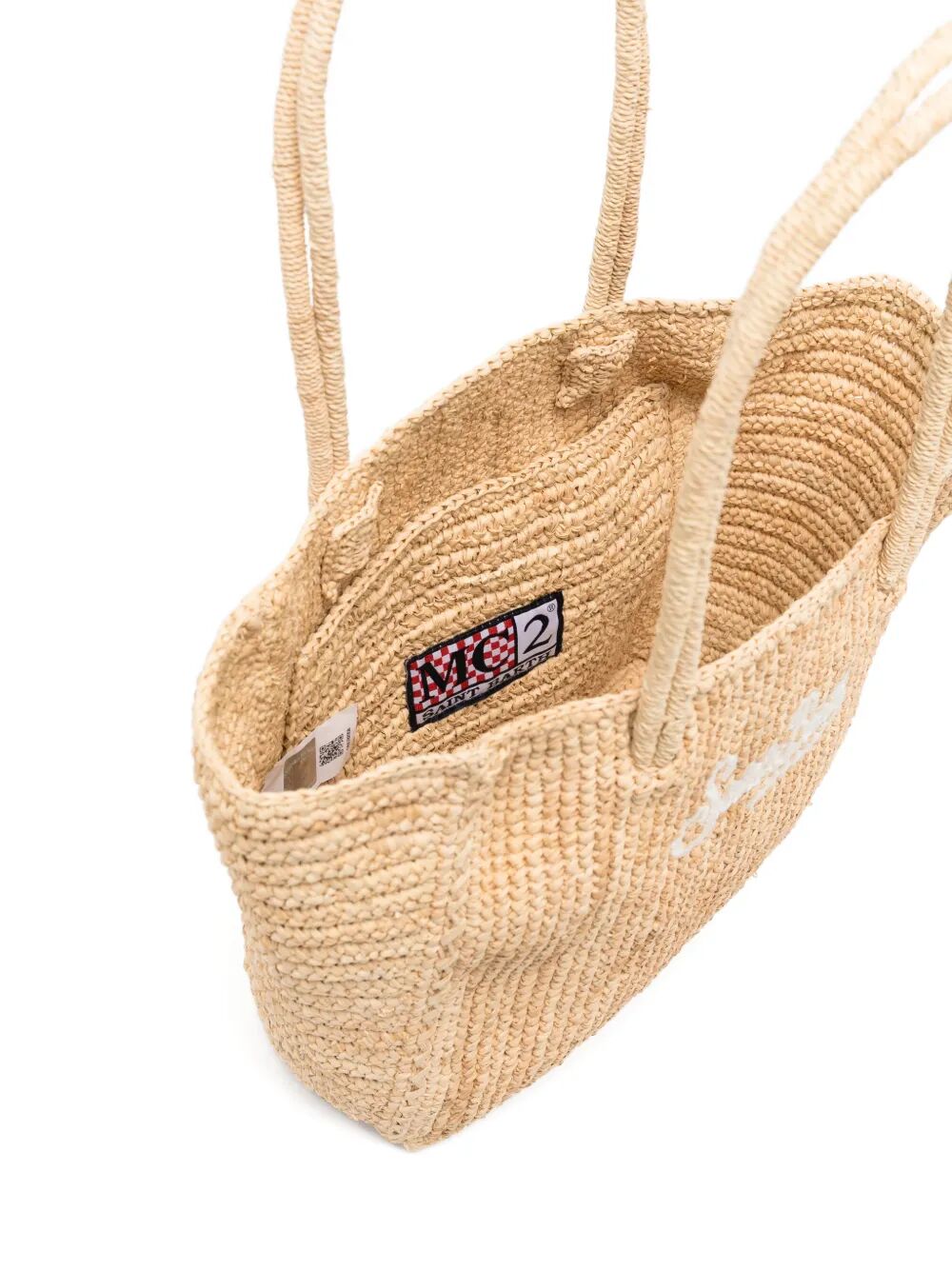 Woven Tote Bag with Embroidered Logo