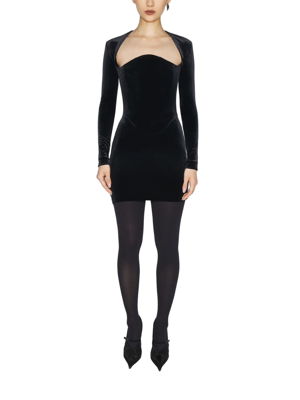 Form-Fitting Black Mini Dress