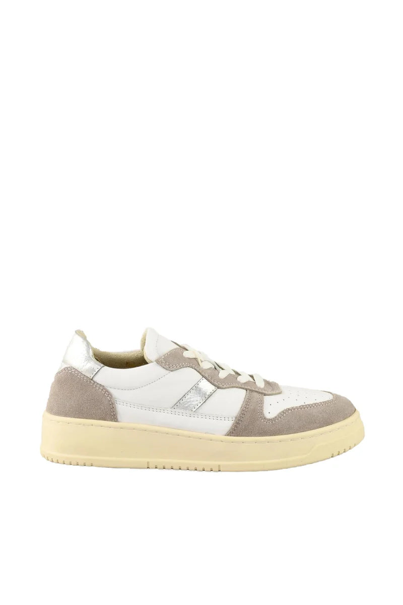 Leather Sneakers - White/Taupe