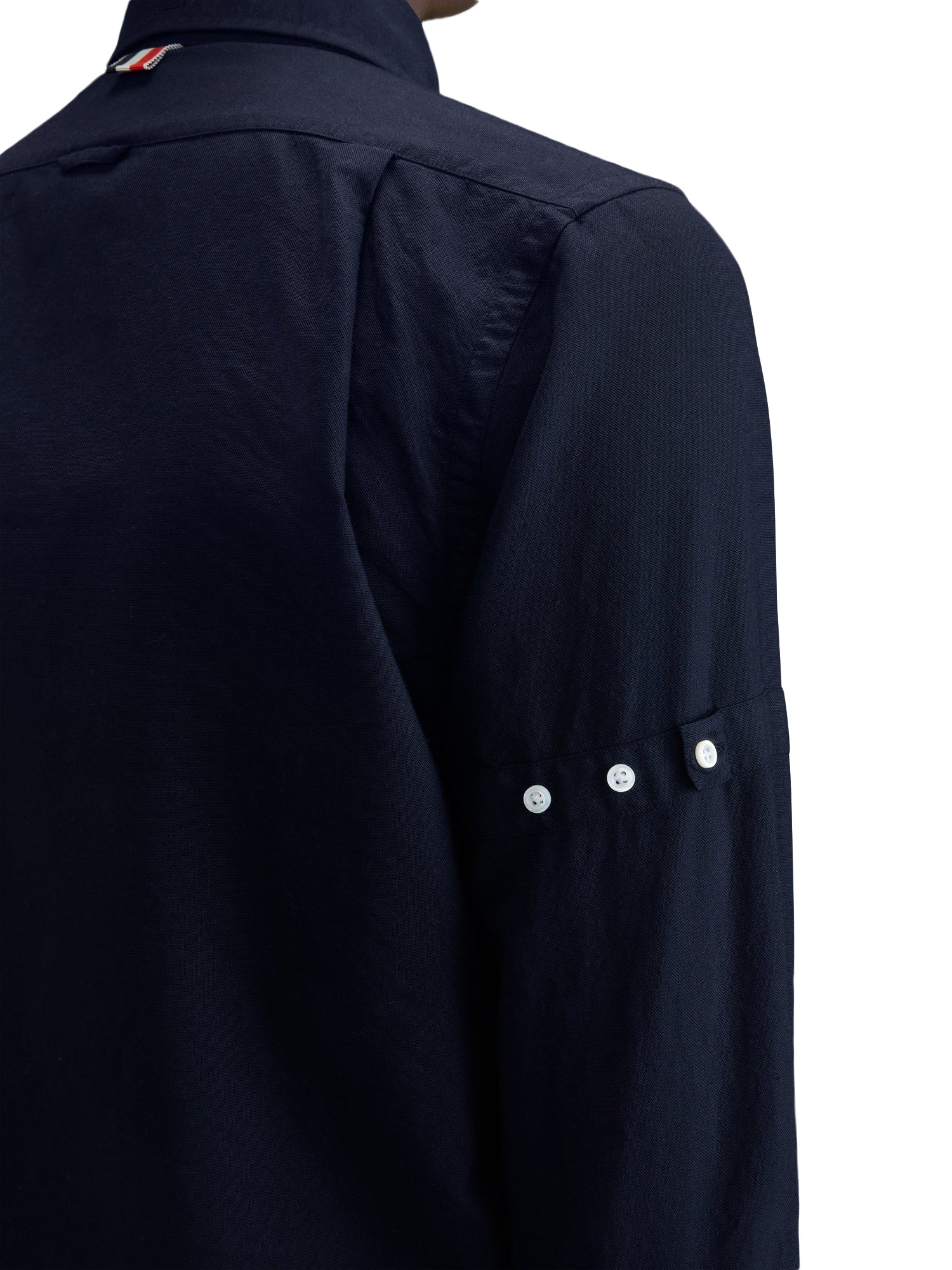 Long-Sleeve Button-Up Shirt with Structured Collar and Minimalist Design