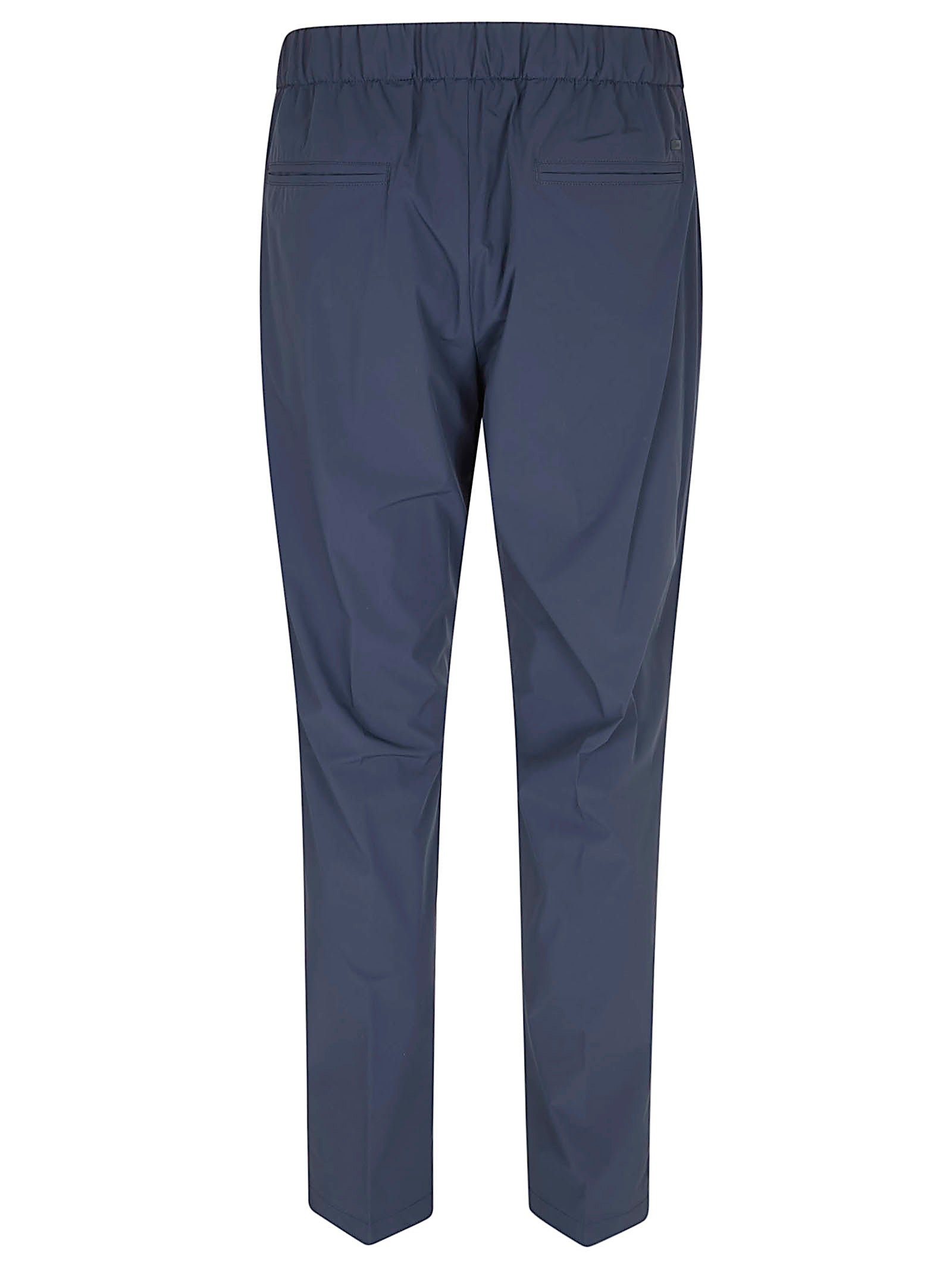 Technical Stretch Seersucker Trousers with Pleats
