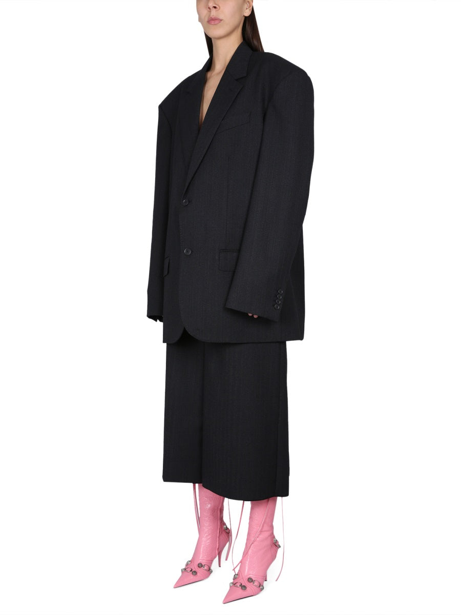 Wool Shorts with Concealed Flap Closure