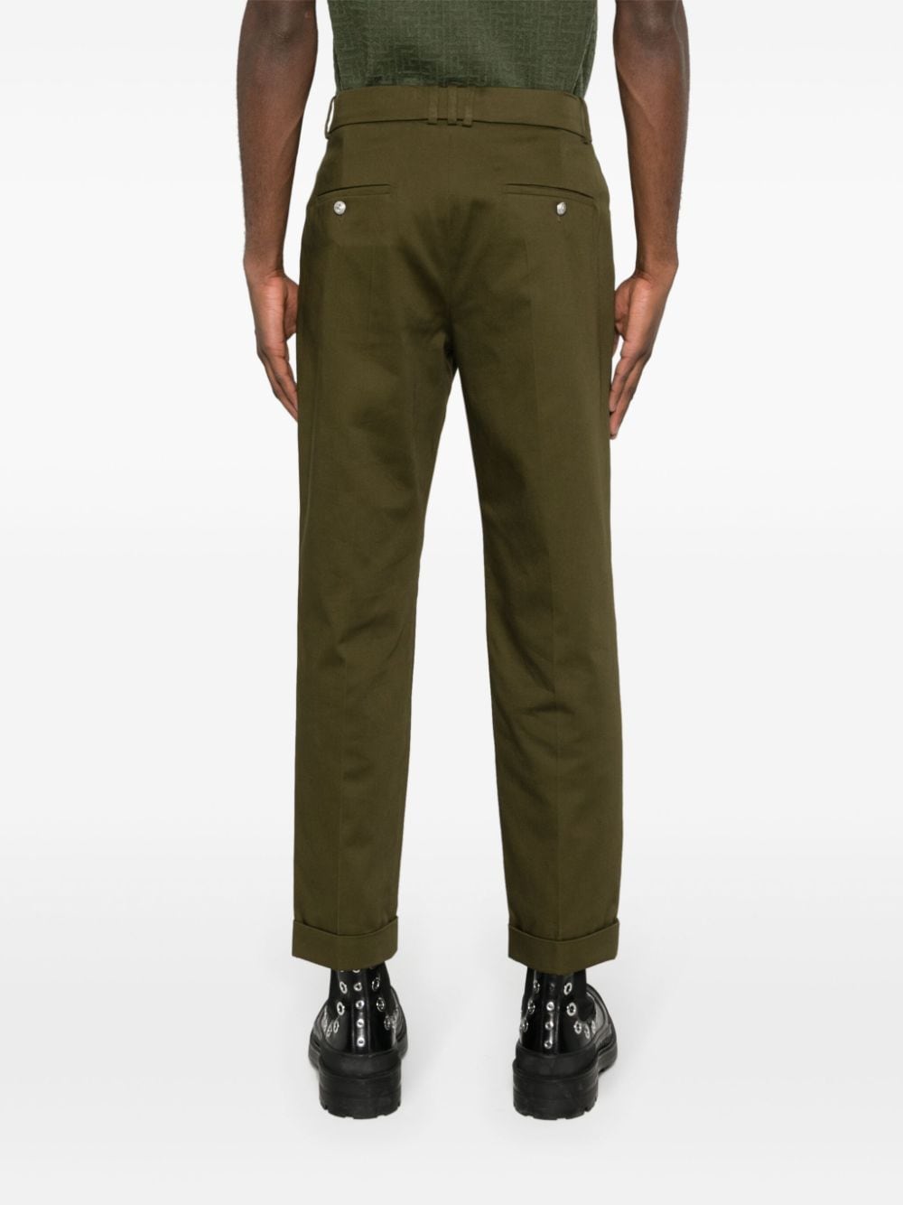 Khaki Tapered Leg Trousers