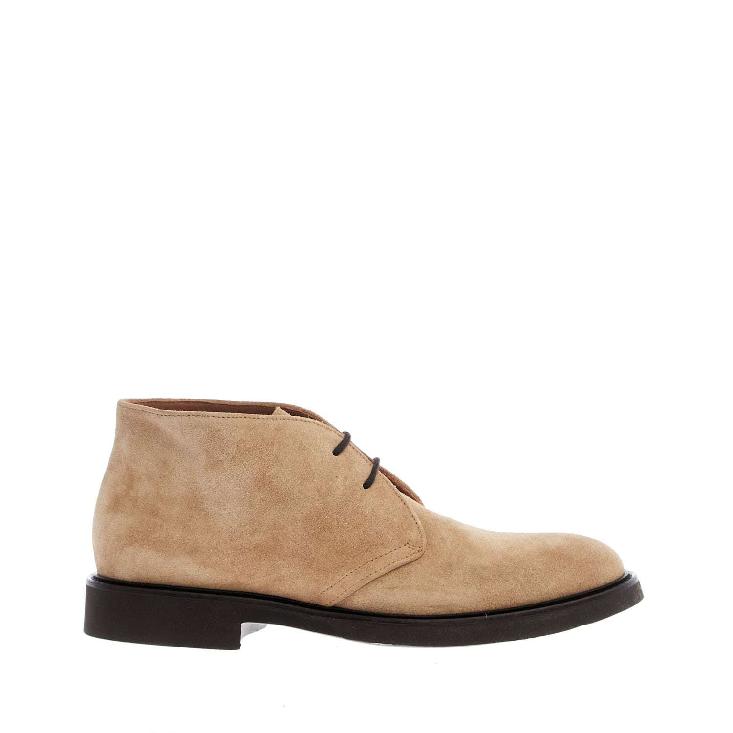 Beige Suede Leather Lace-Up Shoes