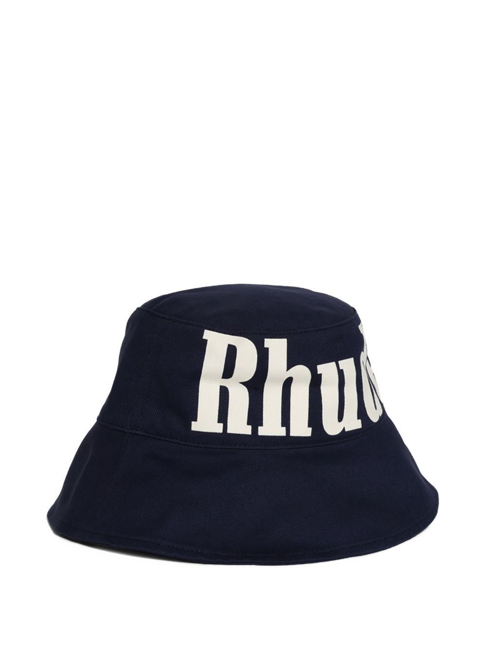 Bucket Hat with Bold Logo Lettering in Rich Navy Blue
