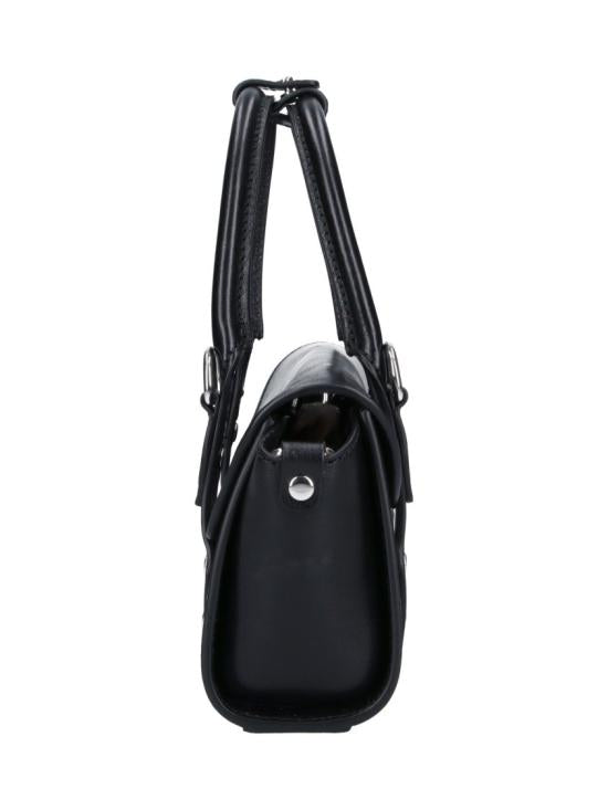 Structured Calf Leather Shoulder Bag With Signature Emblem