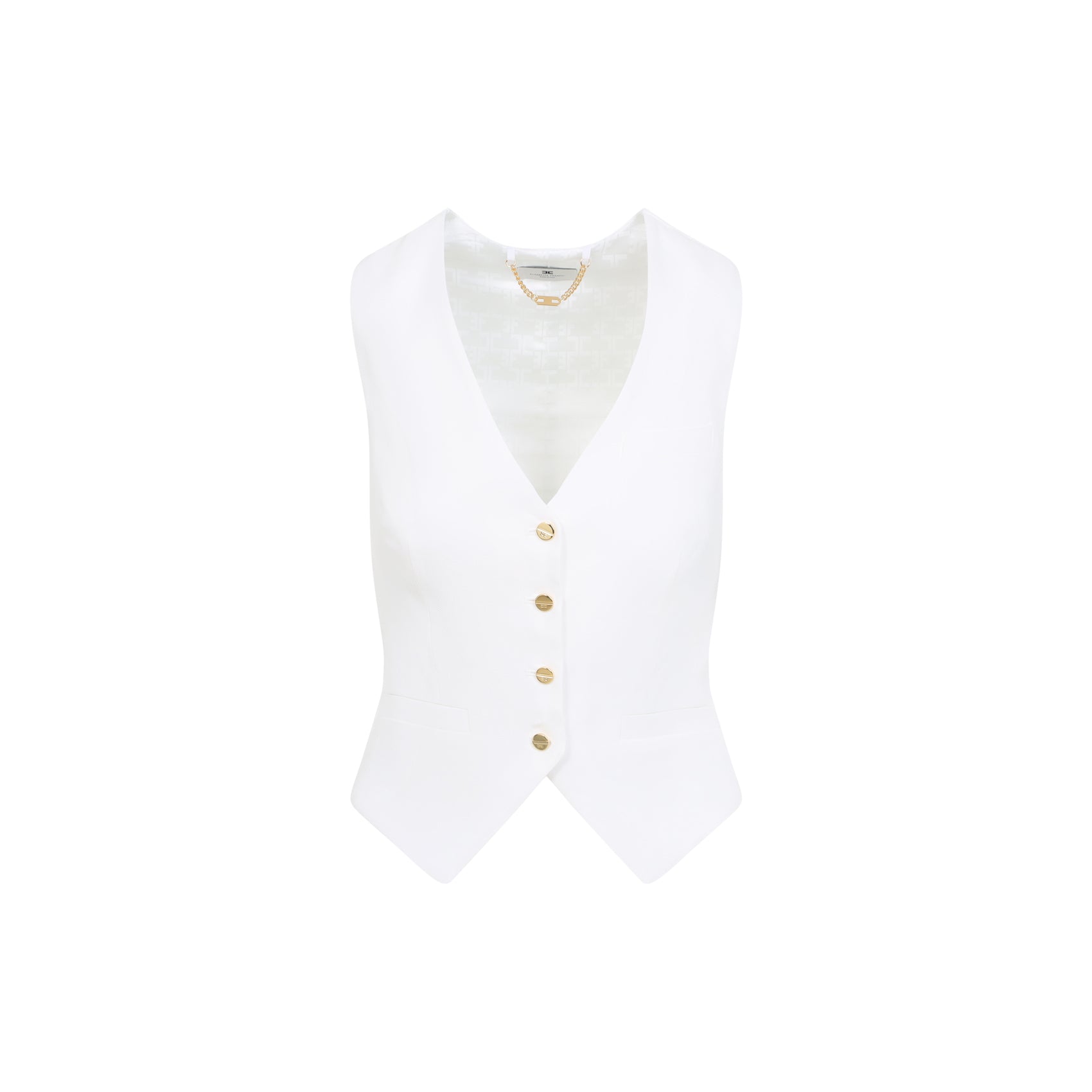 Linen Blend Waistcoat with Tailored Fit
