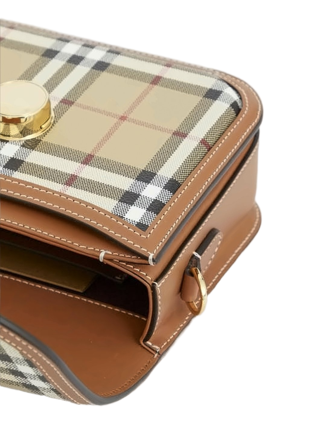 Classic Check-Patterned Structured Shoulder Bag