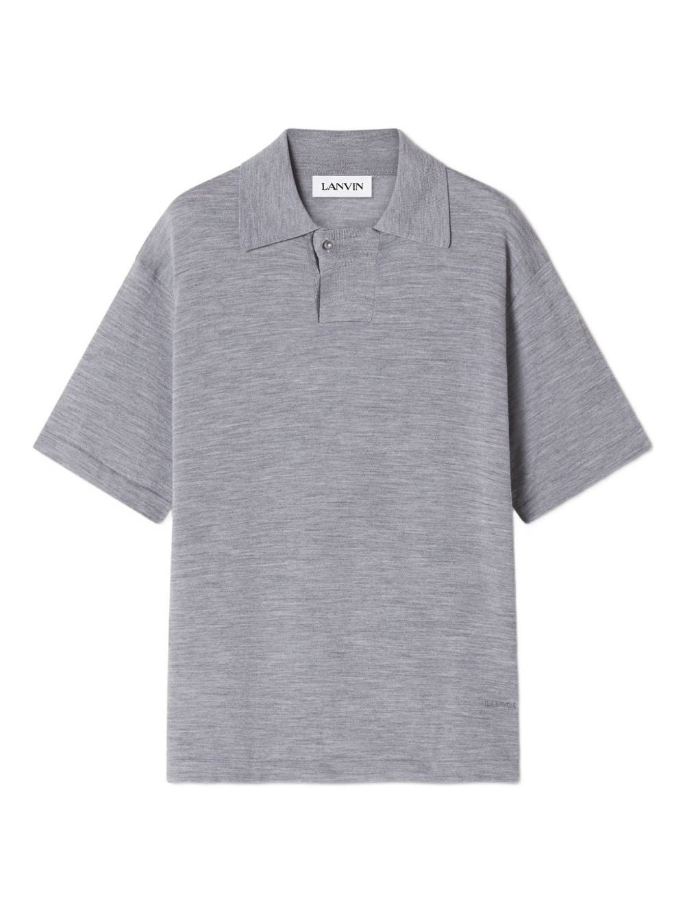 Grey Short Sleeve Polo Shirt with Button Detail