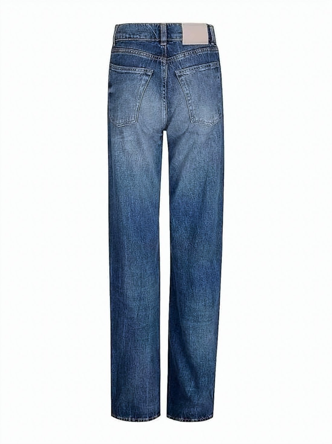 Blue Medium Wash Fading Whiskering Jeans