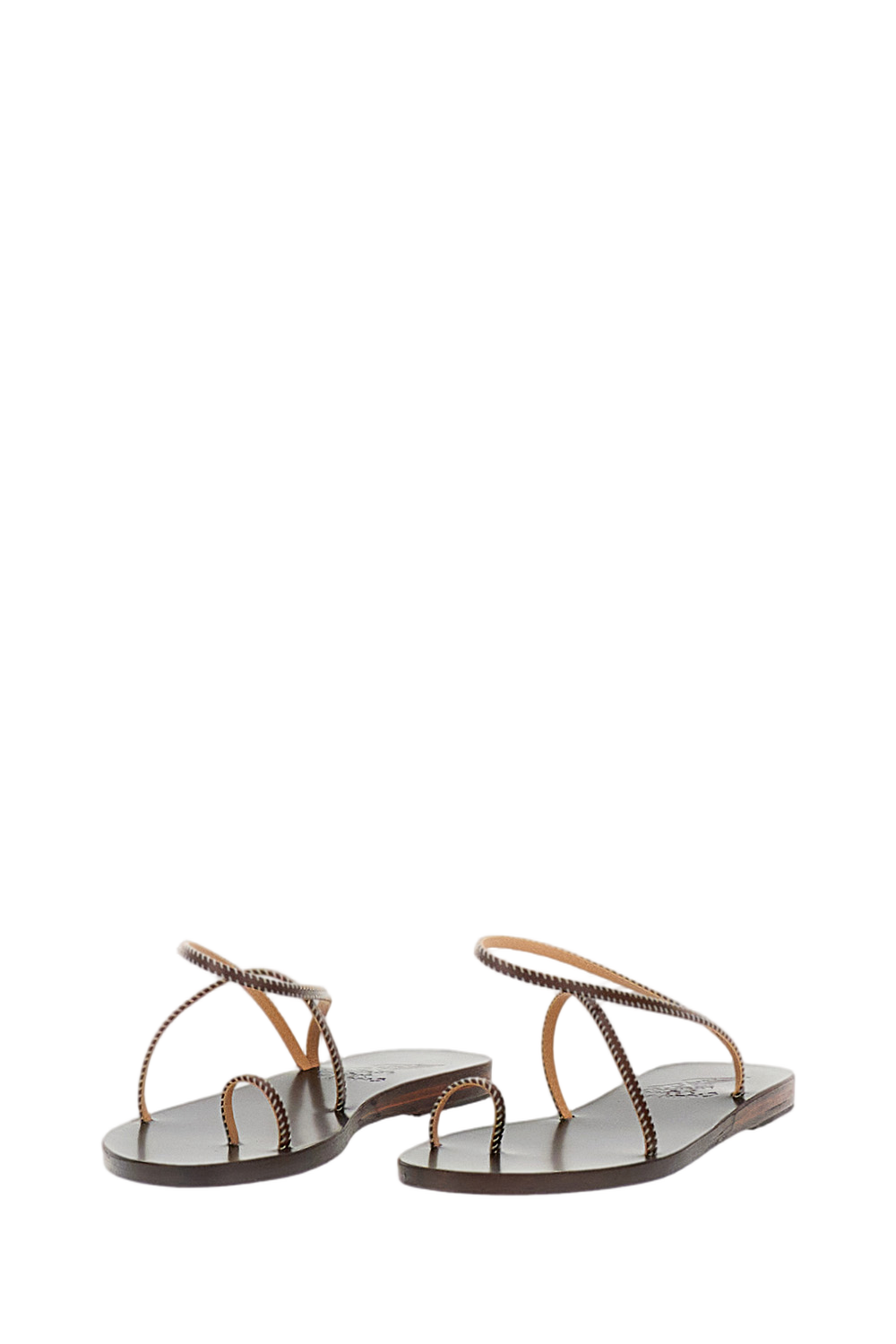 Brown Eleftheria Stitch Leather Sandals