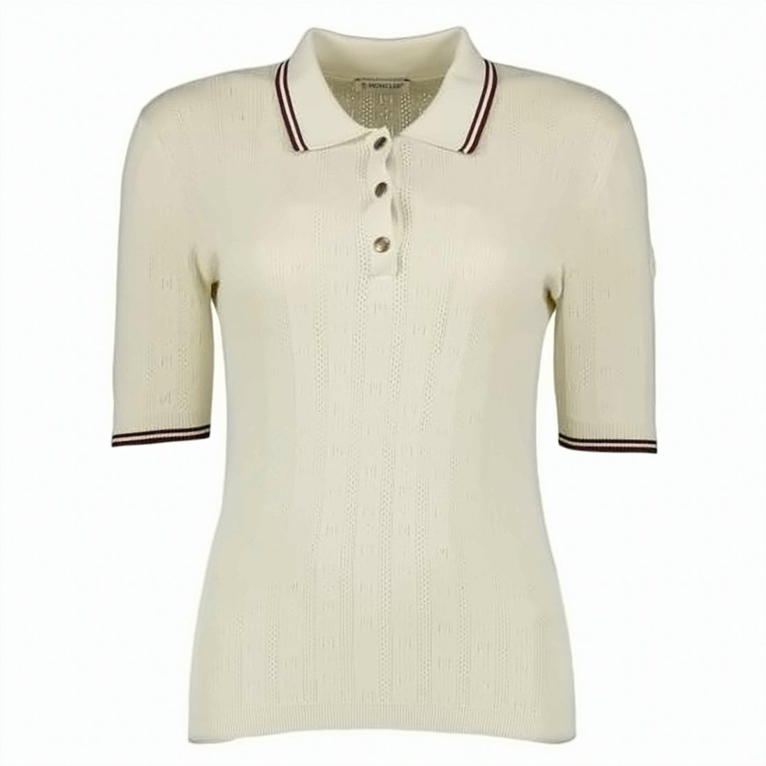 White Diamond Logo Pattern Cotton Polo
