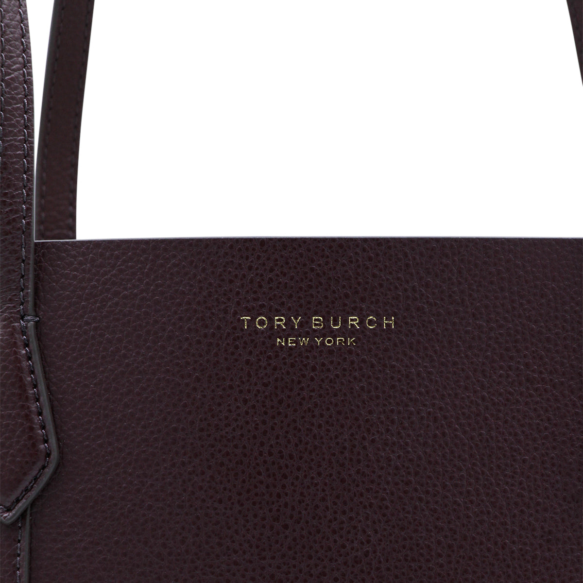 Dark Brown Leather Tote with Logo