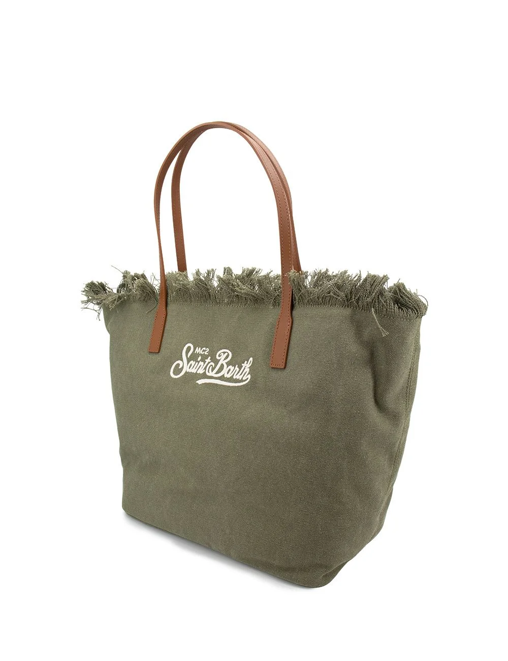 Military Green Sangallo Fringe City Crossbody Bag
