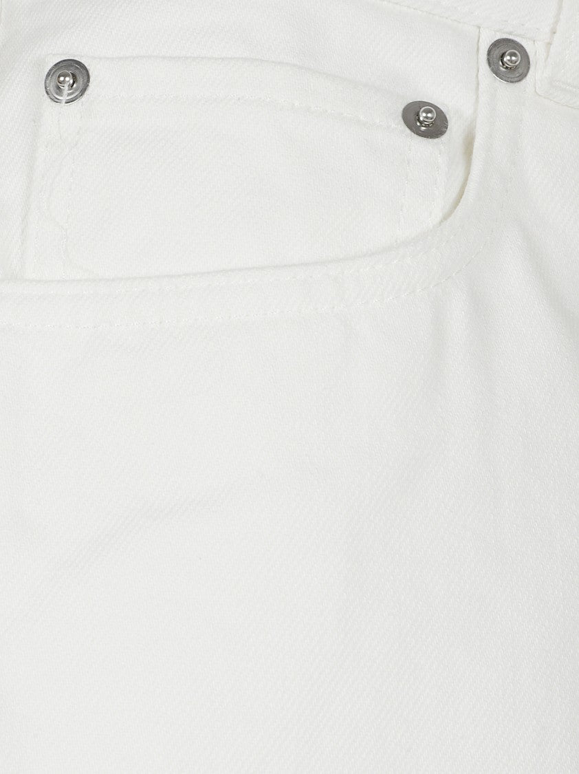 High-Waisted Denim Jeans With Engraved Button