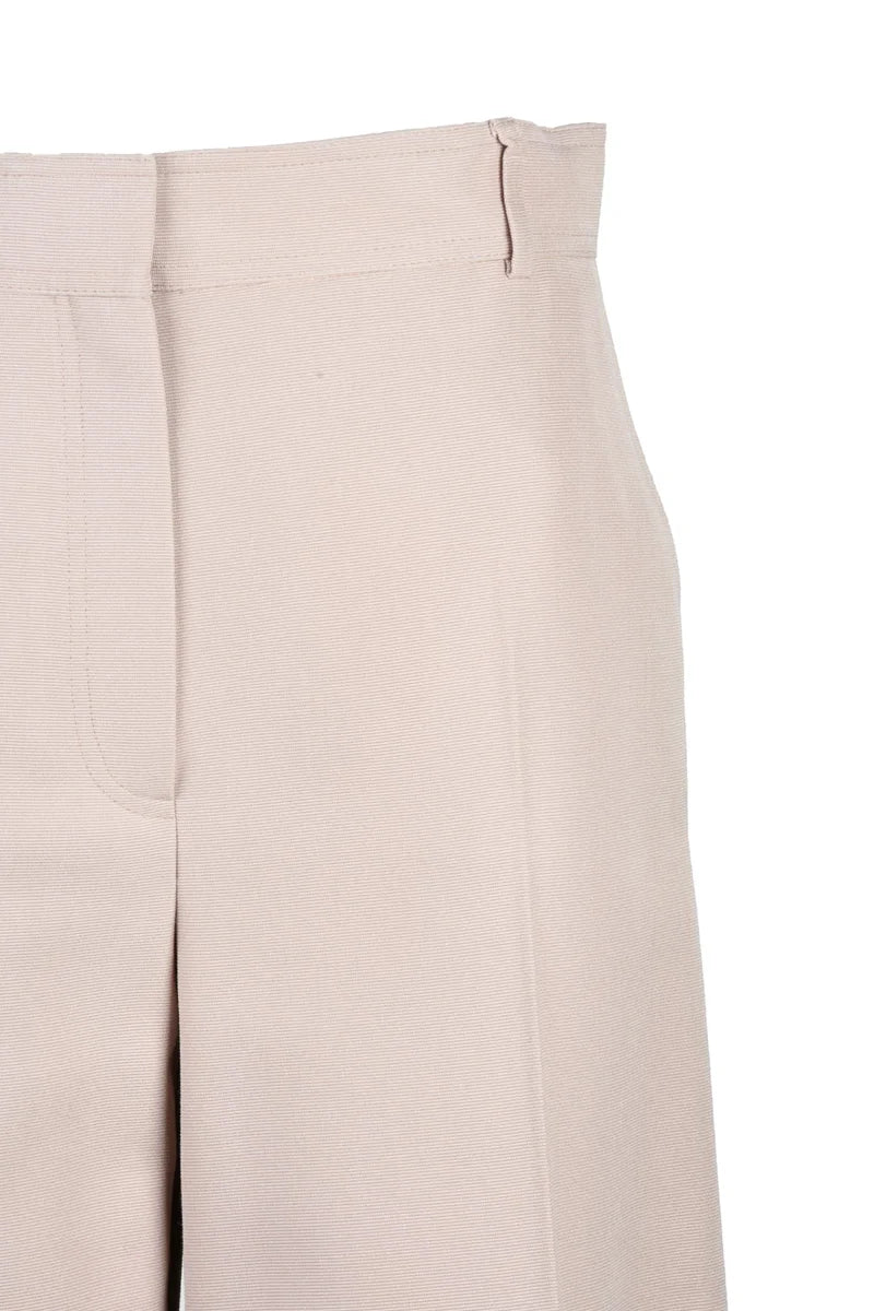 Silk Bermuda Shorts - Beige