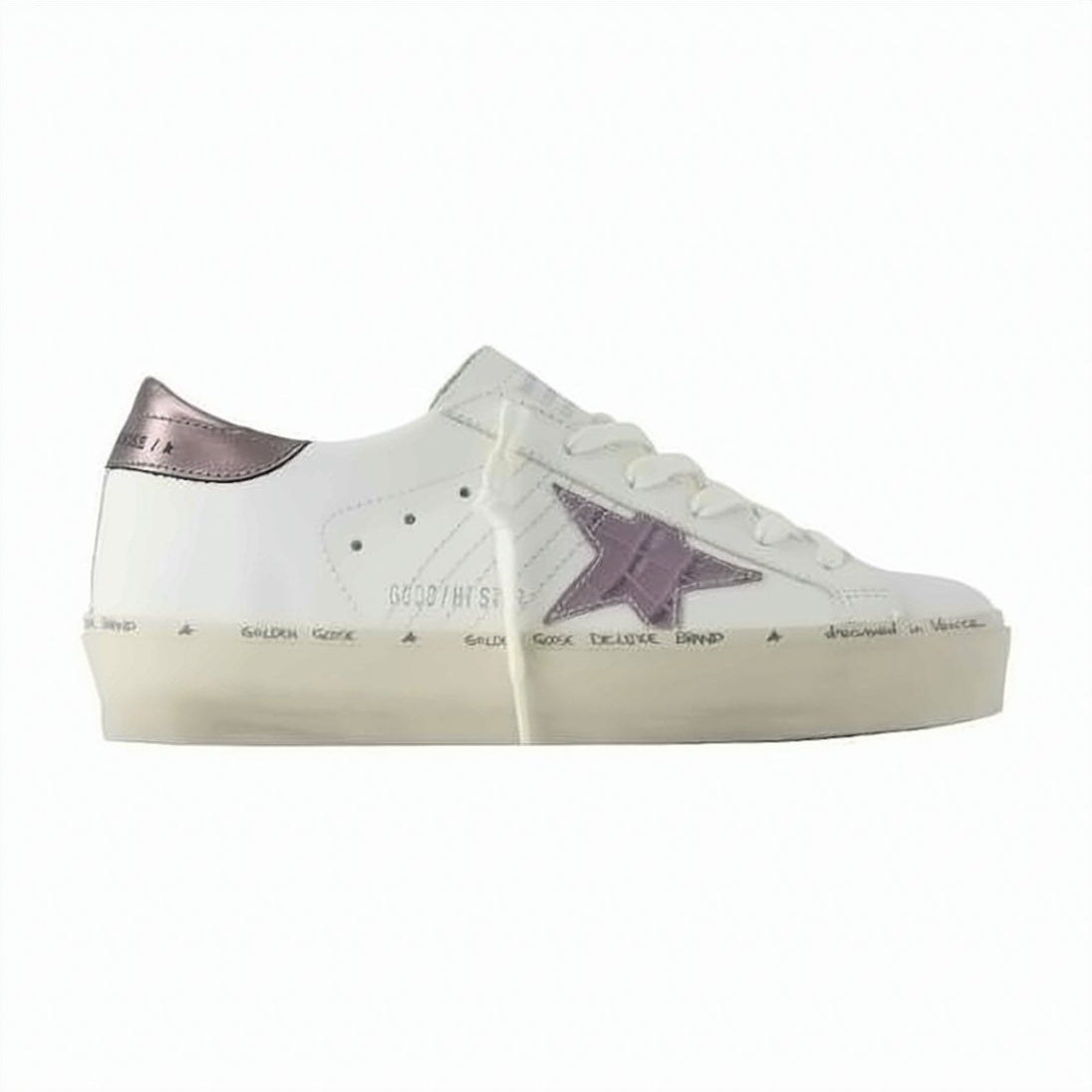 Low-Top Sneakers with Metallic Purple Star Detail