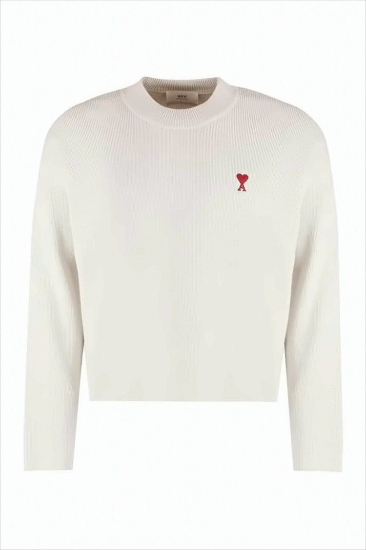 Cropped Knit Sweater with Ribbed Texture