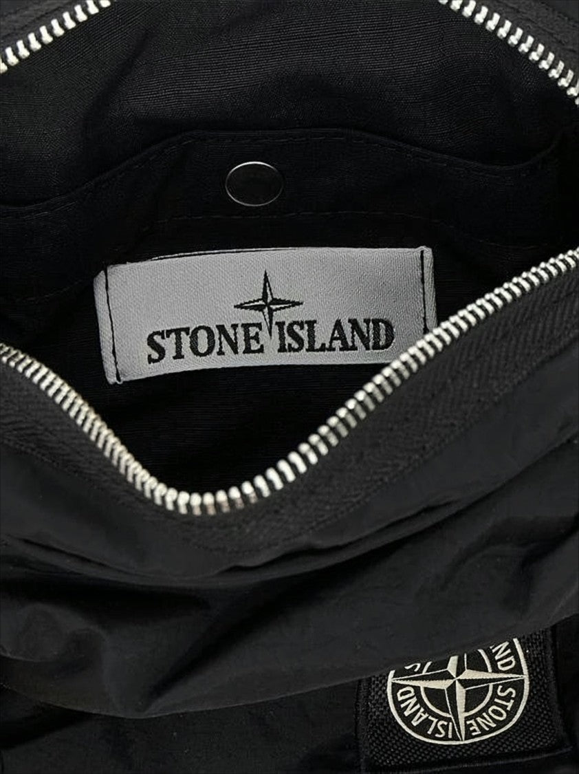 Compact Crossbody Bag with Adjustable Strap and Logo Patch