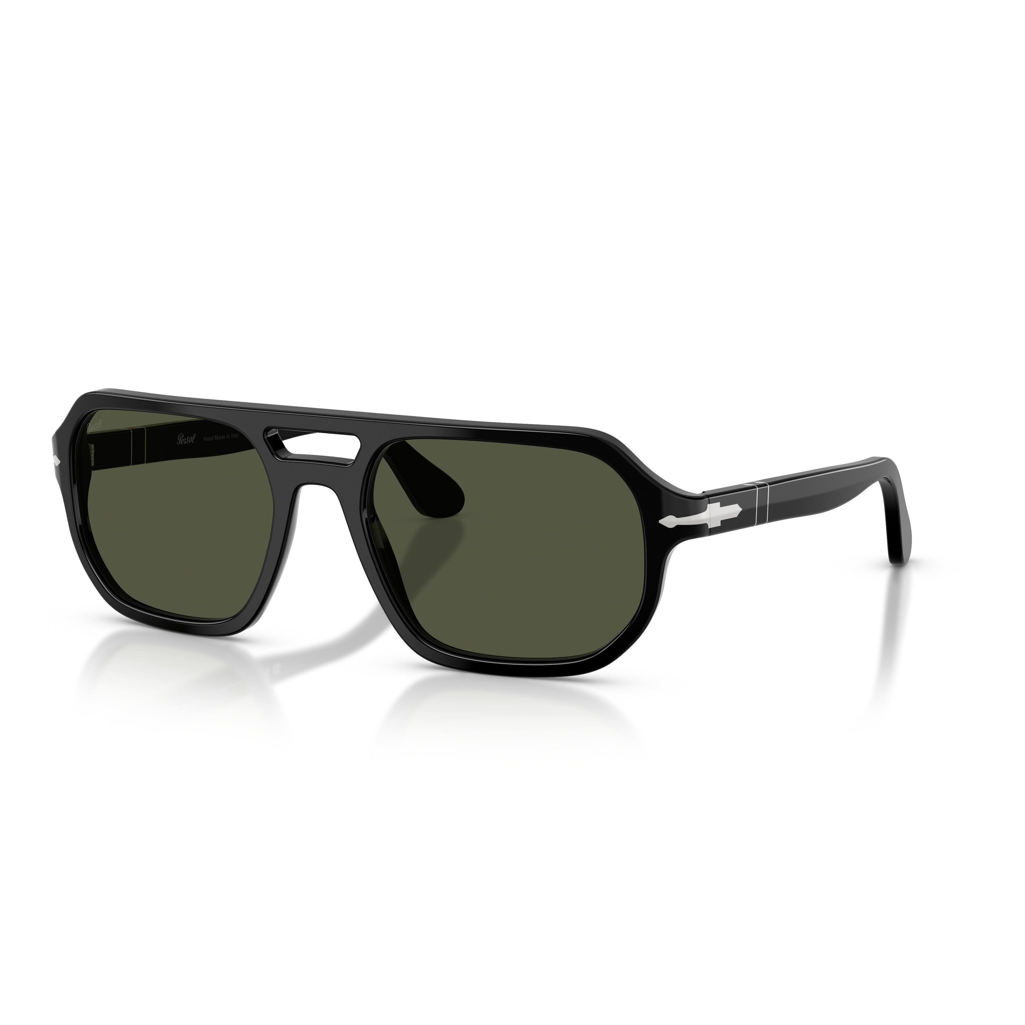 0po3393s Rectangular Acetate Sunglasses with Double Bridge Design