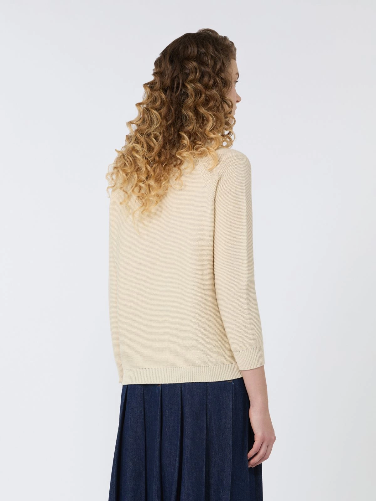 Knit Sweater with Crew Neckline and Raglan Sleeves