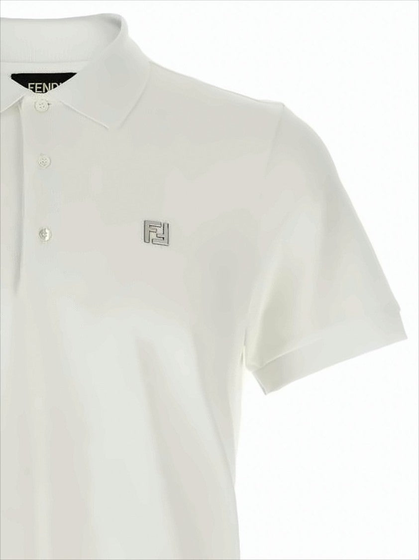 Classic Short-Sleeve Polo Shirt With Metallic Logo Emblem