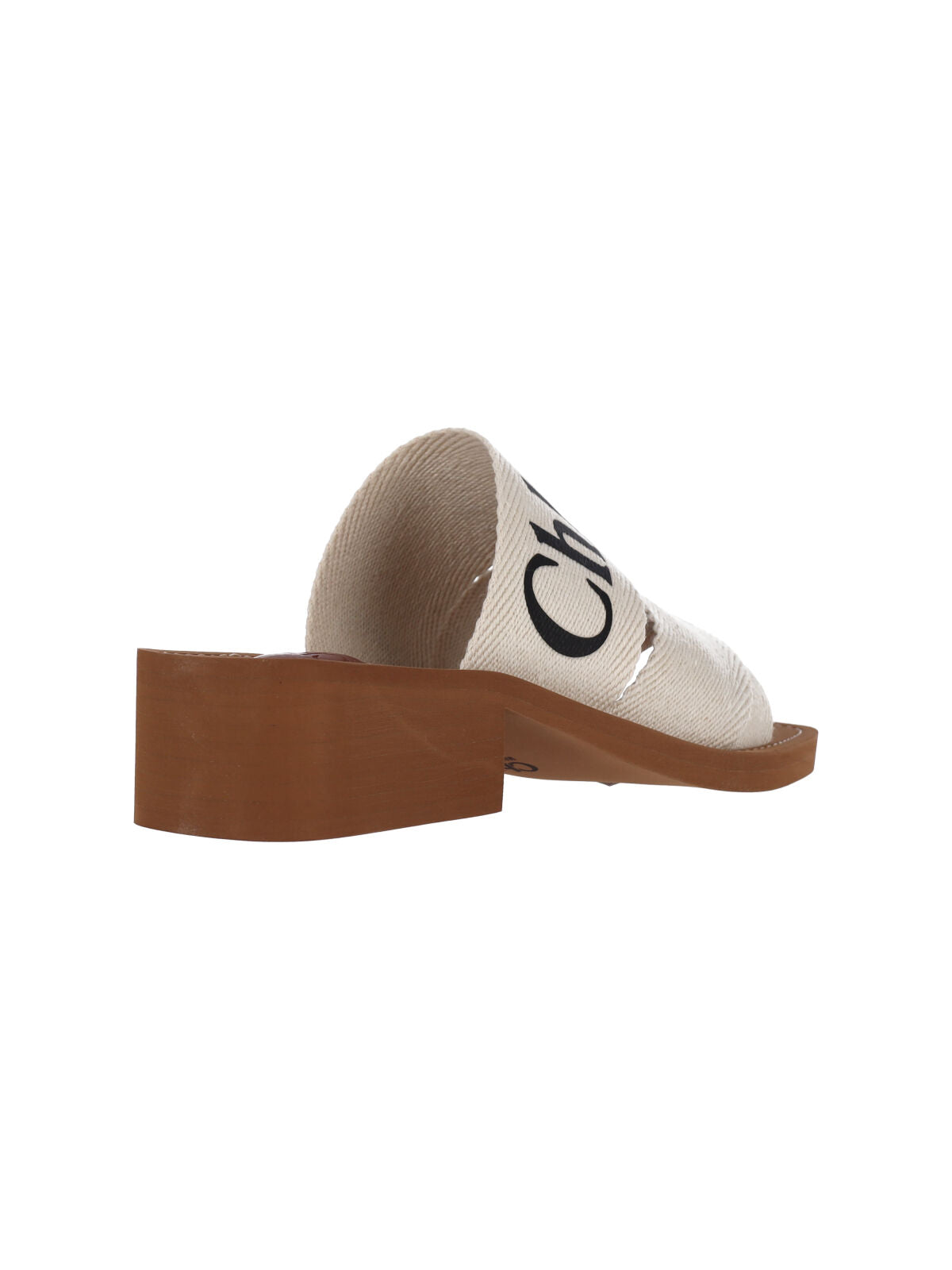 Slip-On Linen Sandals with Contrast Logo Detailing