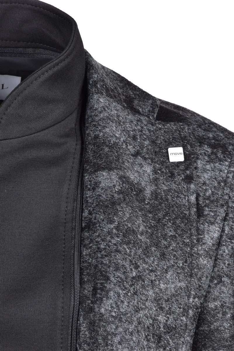 Black/Grey Acrylic Wool Polyester Jacket