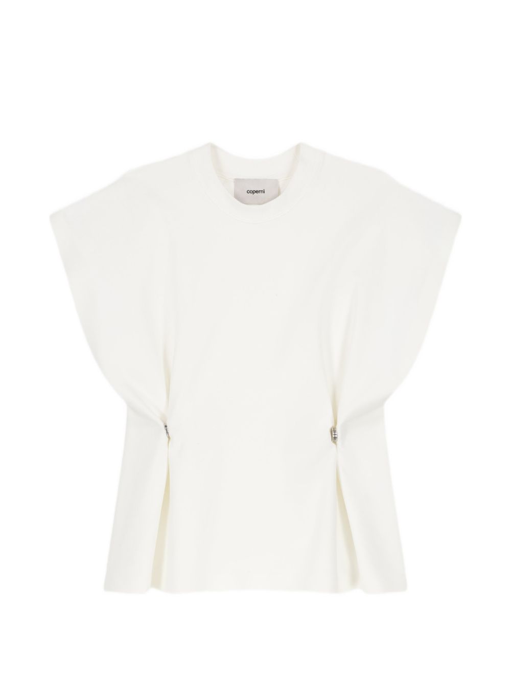 Cap Sleeve White Top with Adjustable Snap Buttons