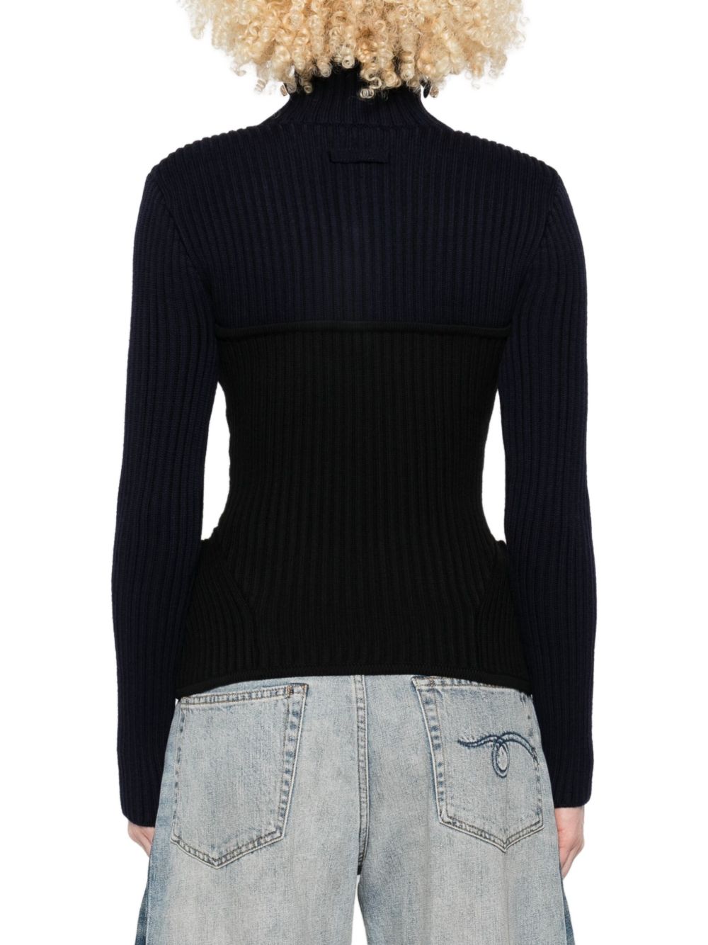Ribbed Knit Turtleneck Top