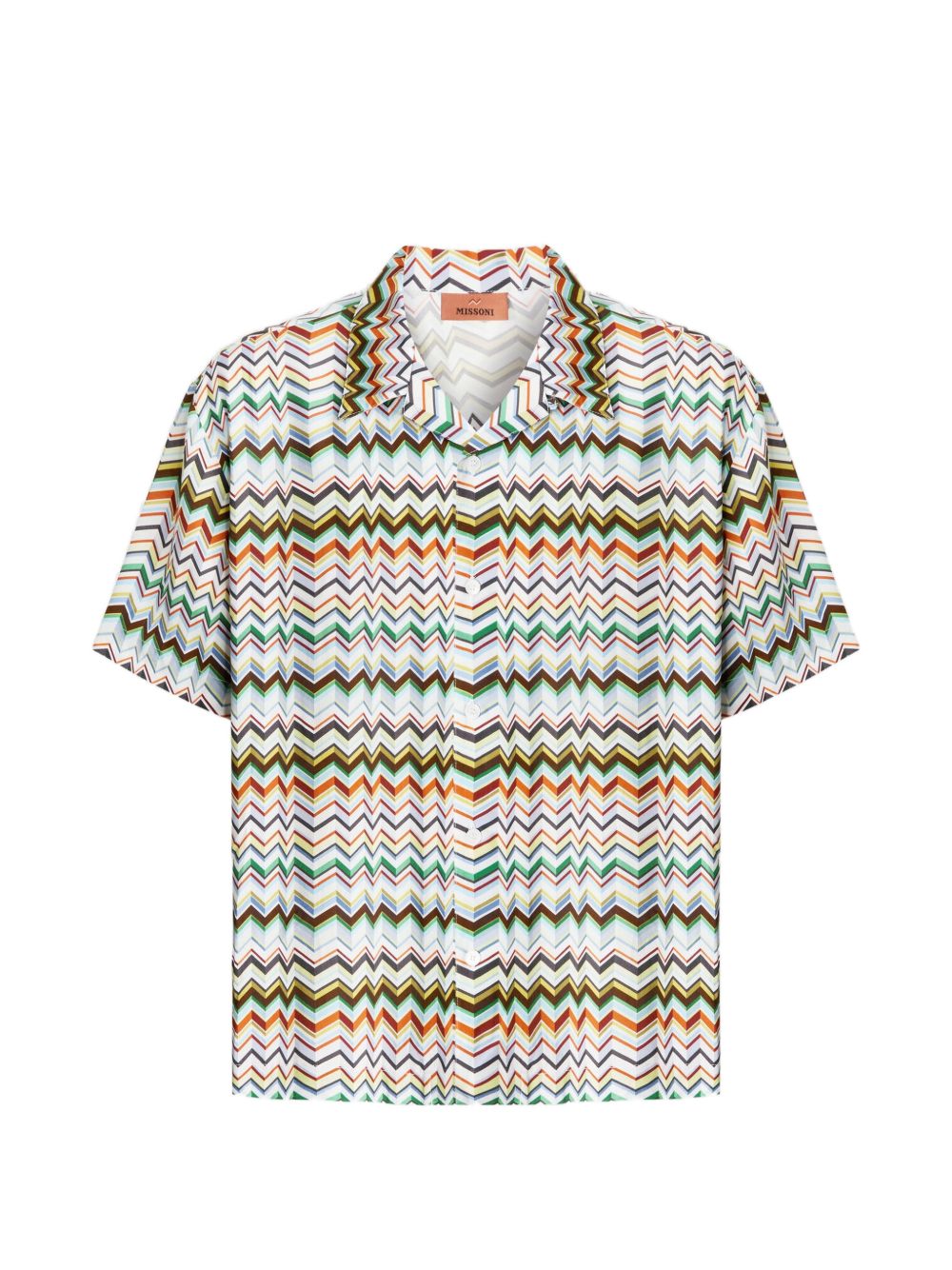 Irregular Zigzag Print Short-Sleeved Shirt