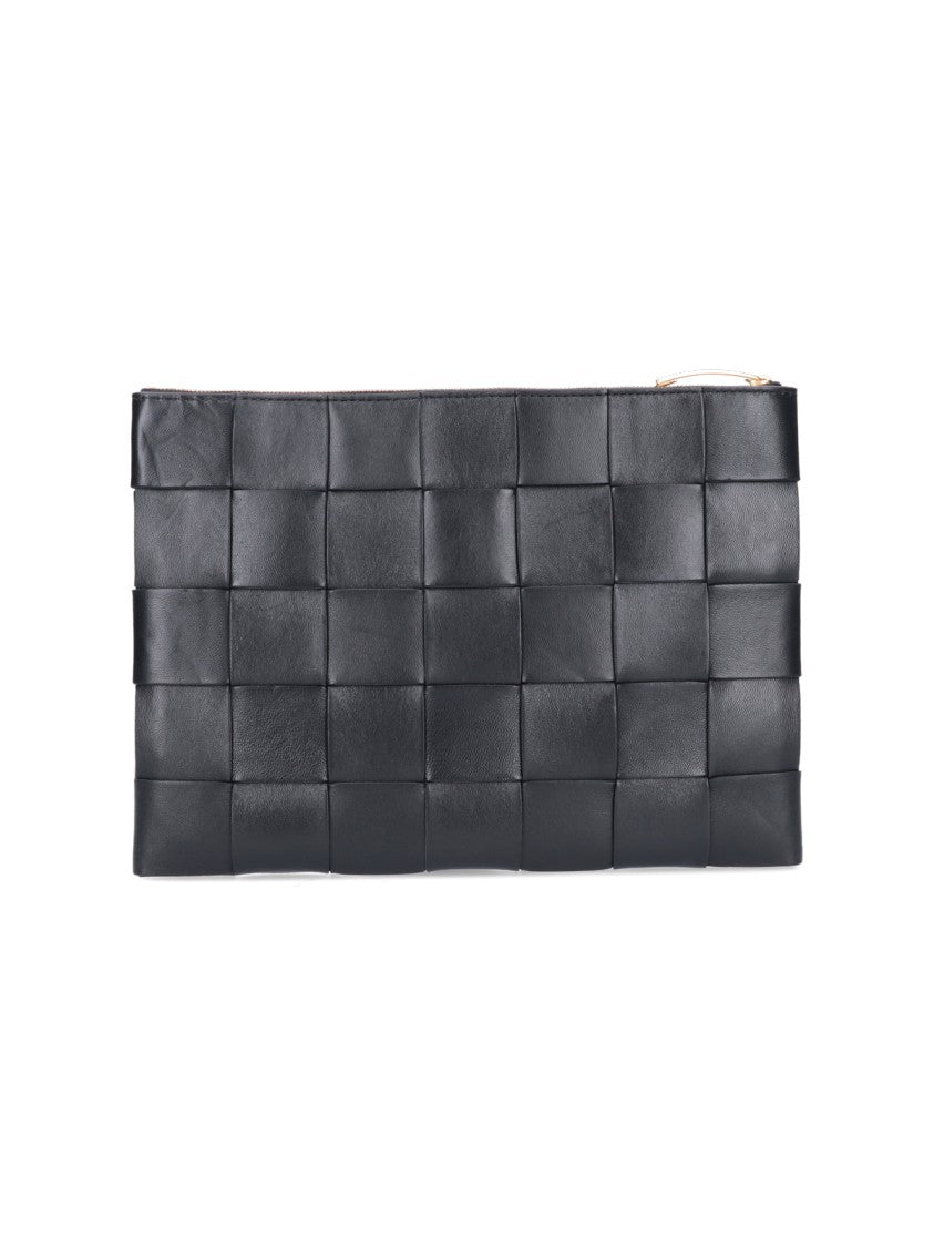 Intrecciato Lambskin Pouch With Gold Hardware