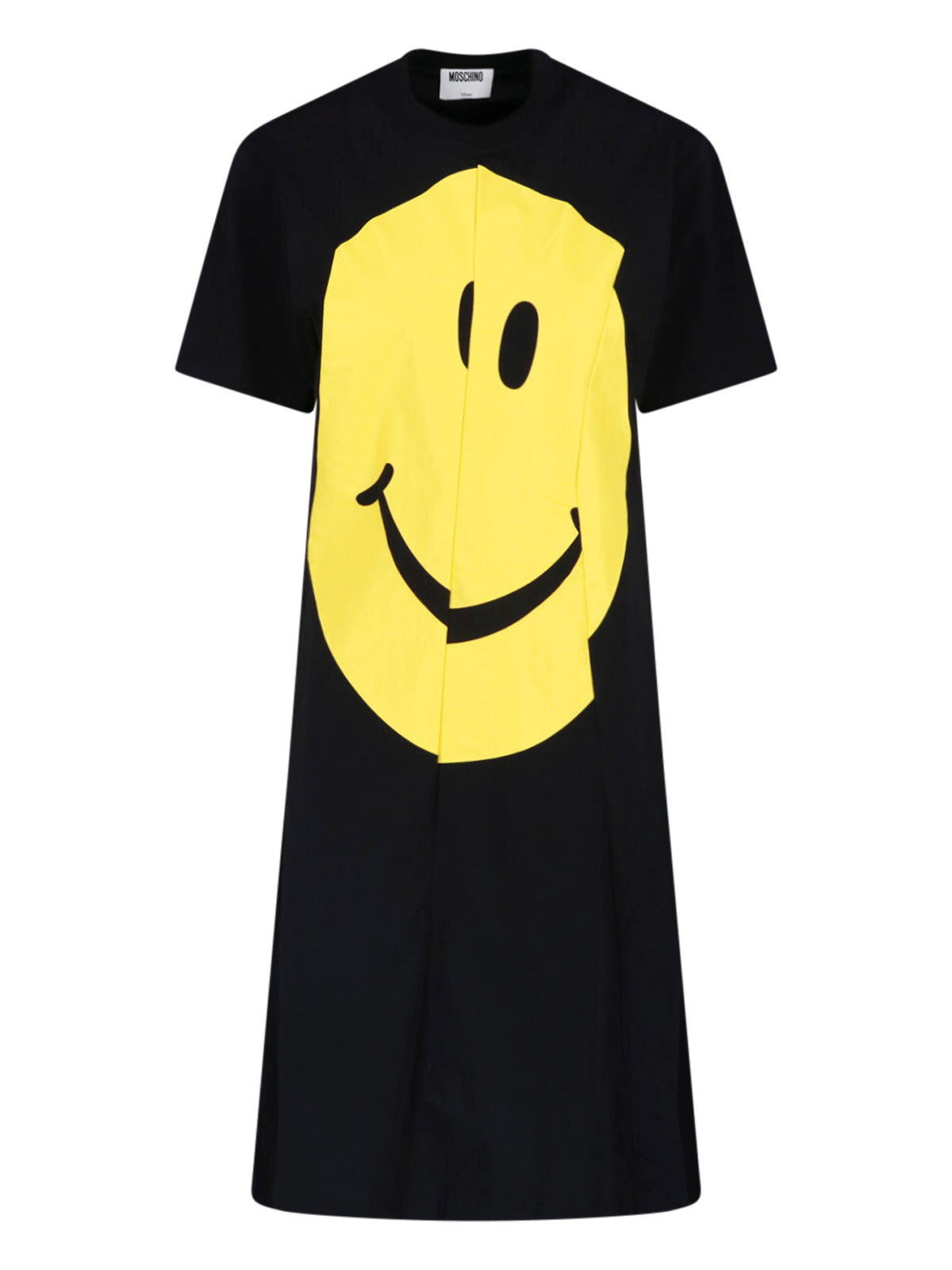 Black A-line Smiley Graphic Mini Dress