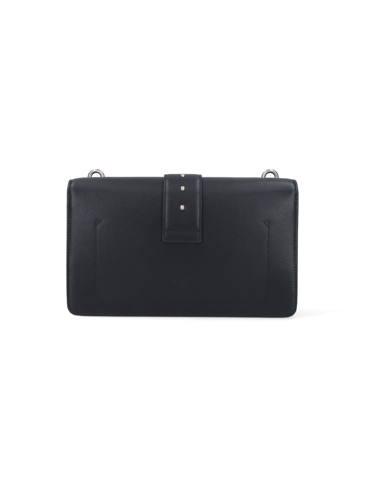 Structured Black Bag With Metallic Chain Strap