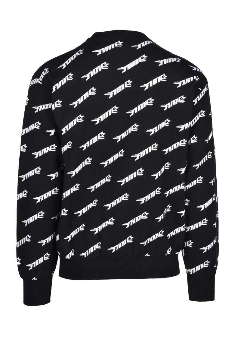 Virgin Wool Sweater - Black/White